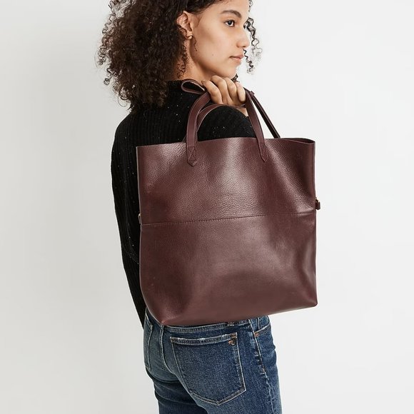 Madewell Bags Madewell The Foldover Transport Tote In Maroon Poshmark